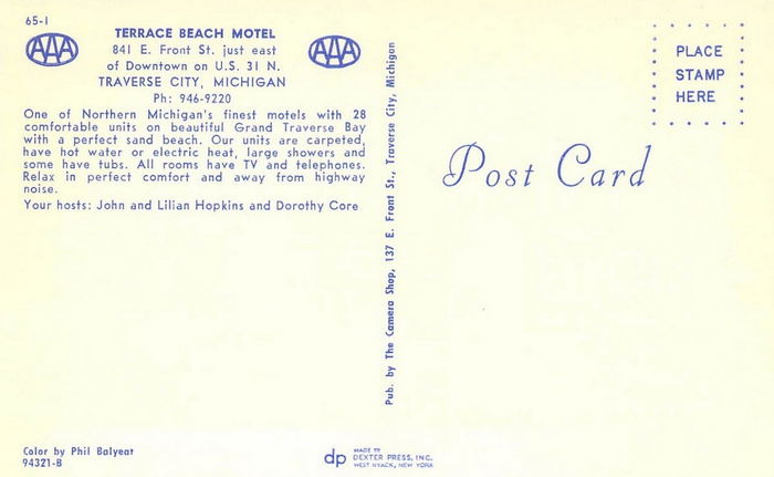 Terrace Beach Motel - Old Postcard